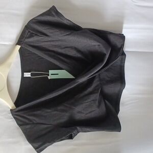 Dark Gray Crop top, cross front
